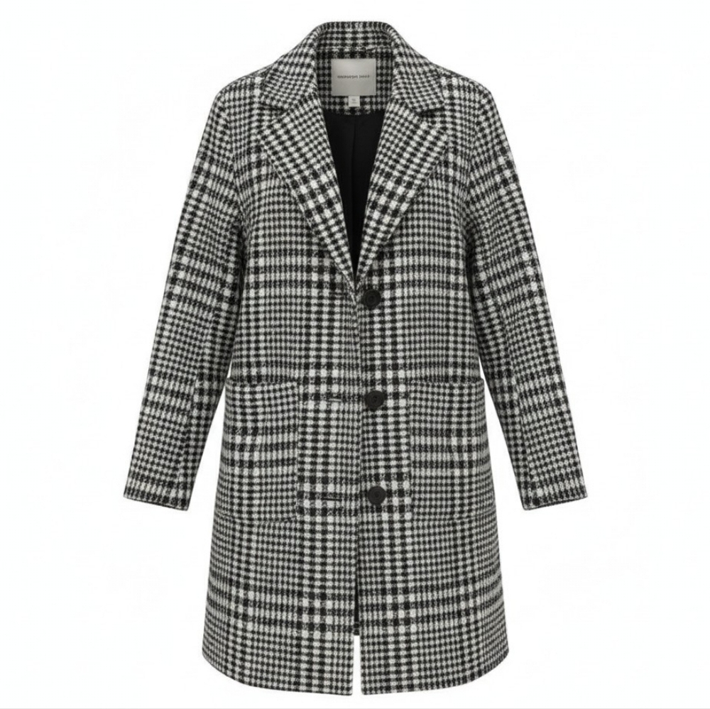 American Eagle Outfitters Black and White Trench Coat